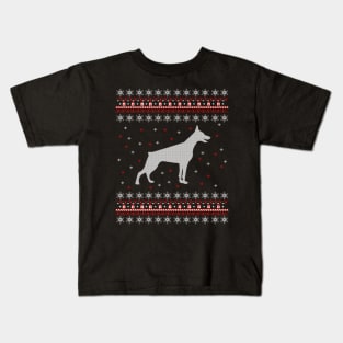 Dobermann Ugly Christmas Sweater Gift Cute Kids T-Shirt